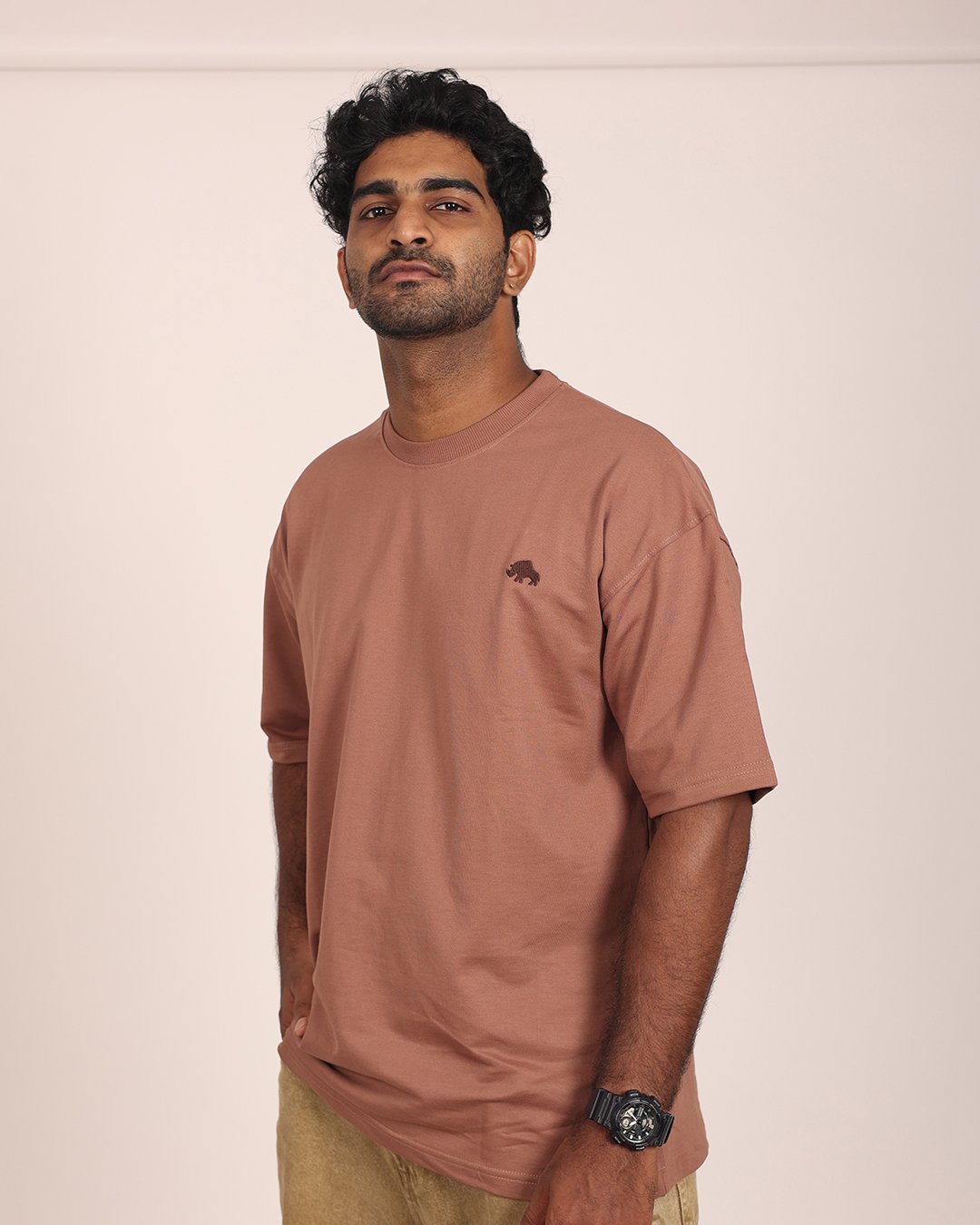 Scorpio Built Different Printed Brown T-shirt