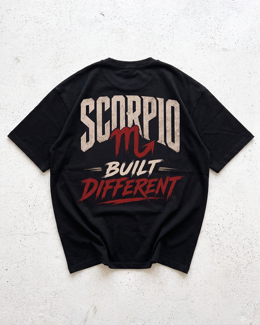 Scorpio Built Different Printed Black T-shirt