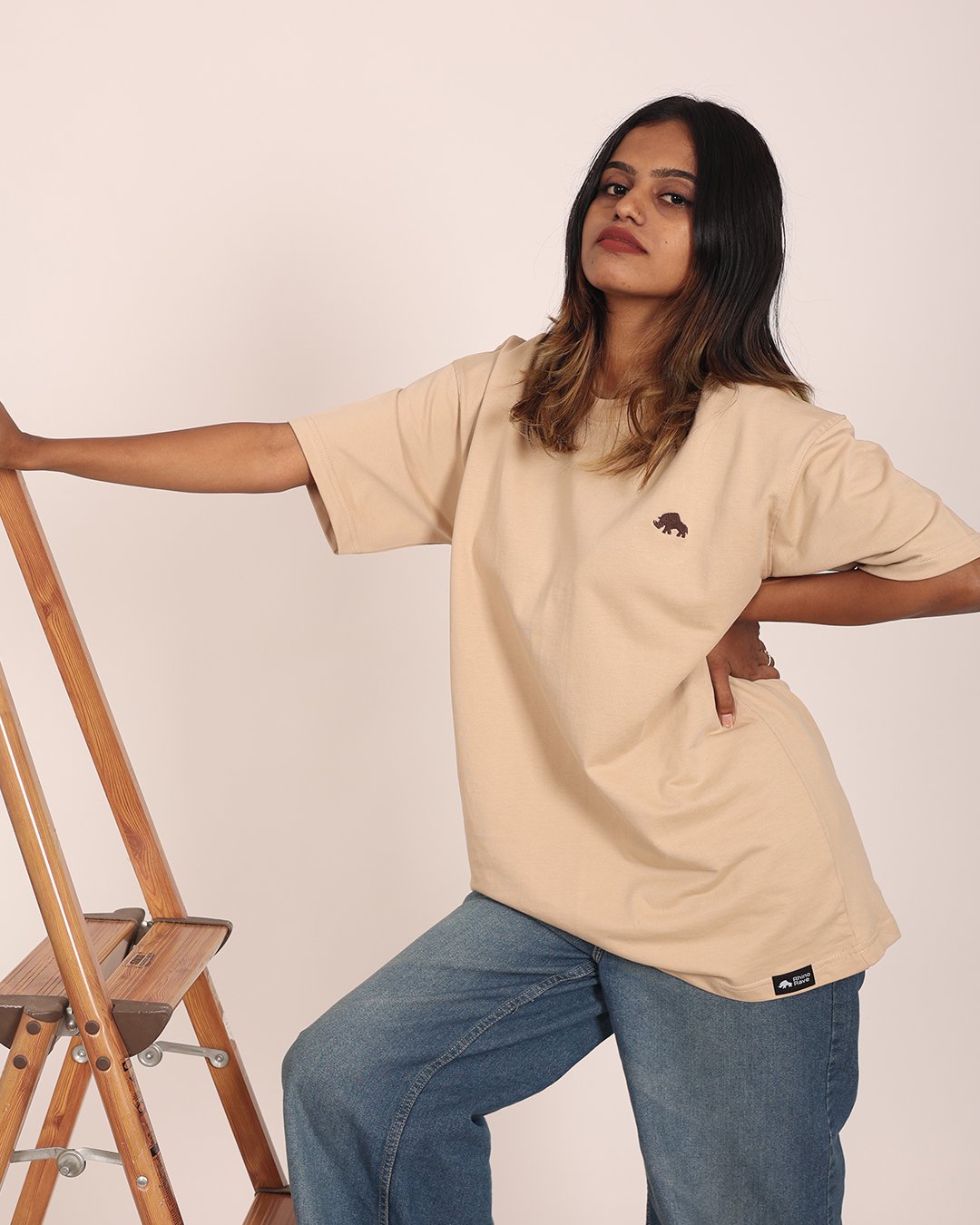 Scorpio Built Different Printed Beige  T-shirt